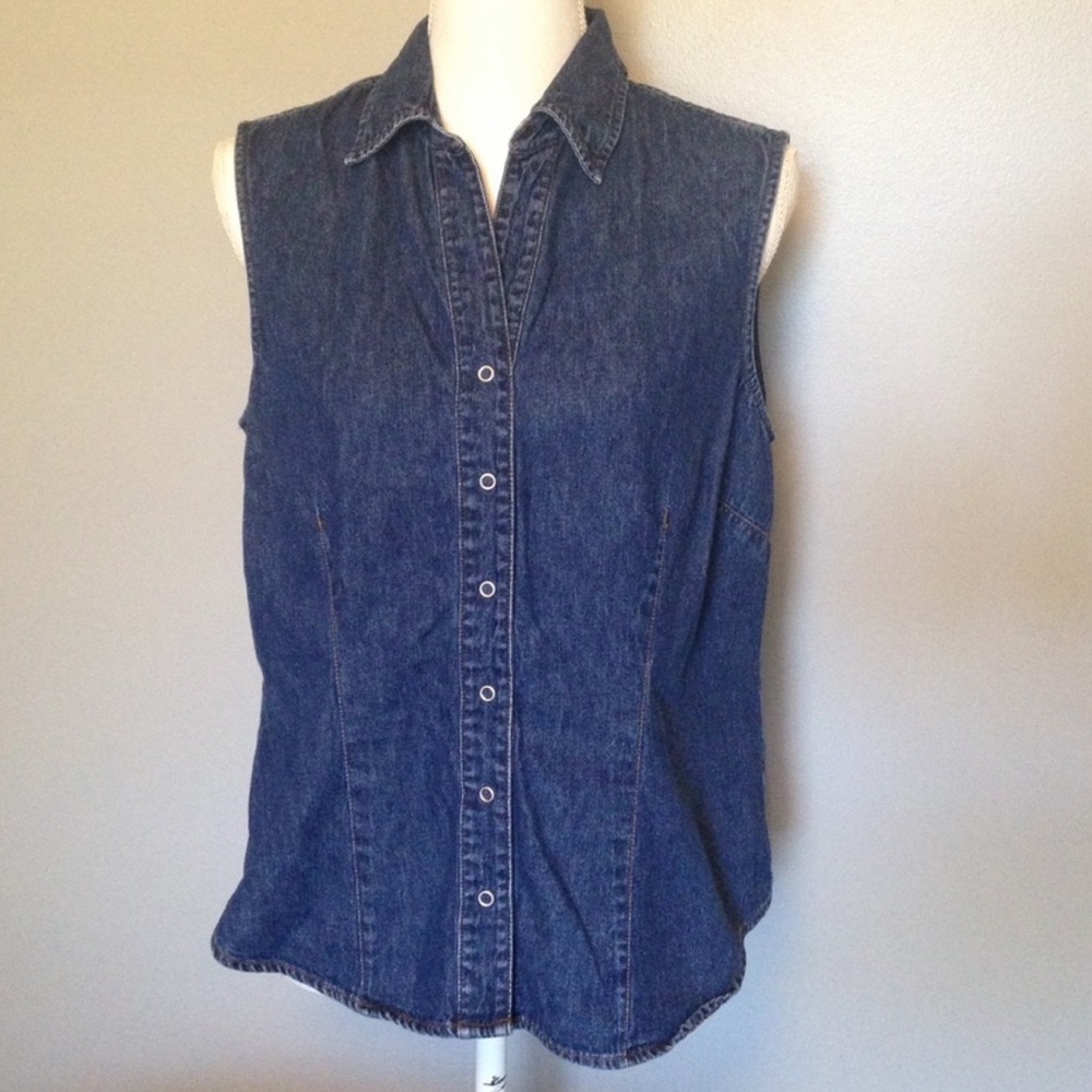 Vintage 90s Van Heusen Women's Denim Tank, L